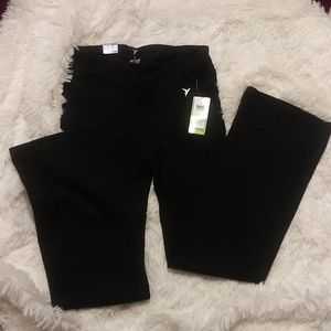 Black active workout pants interior pocket soft su
